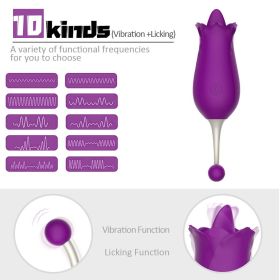 Rose Vibrant Multi Frequency Magic Wand Sucking Vibrarting Clìtorial Stimulator Vibrate USB Rechargeable -Whisper-Quiet Motor - Six Toys for Fema (Color: Purple)